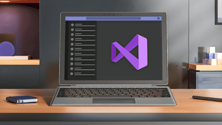 Teams Toolkit for Visual Studio displayed on a Surface laptop